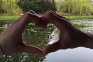 Elin's hands making the shape of a heart