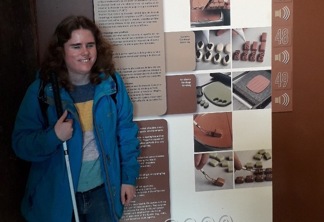 Harriet at the Chocolate Museum in Bruges